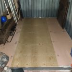 Shipping Container Flooring - 9mm used plywood fitted above 18mm boards