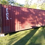 Before any exterior painting on the shipping container.